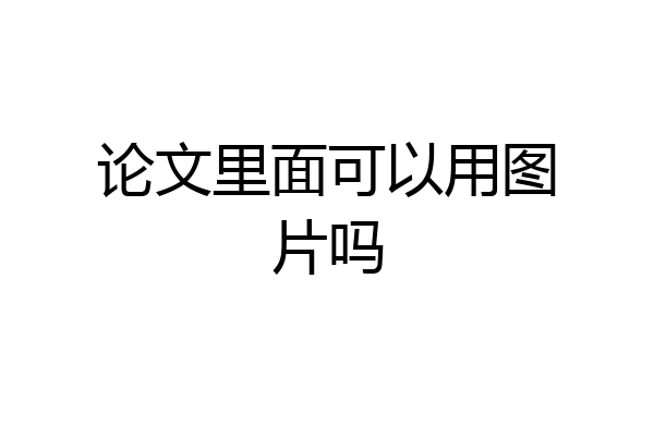 论文里面可以用图片吗