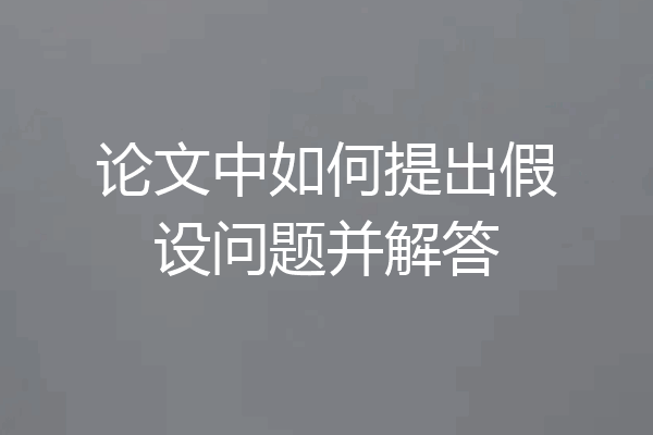 论文中如何提出假设问题并解答