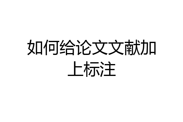 如何给论文文献加上标注