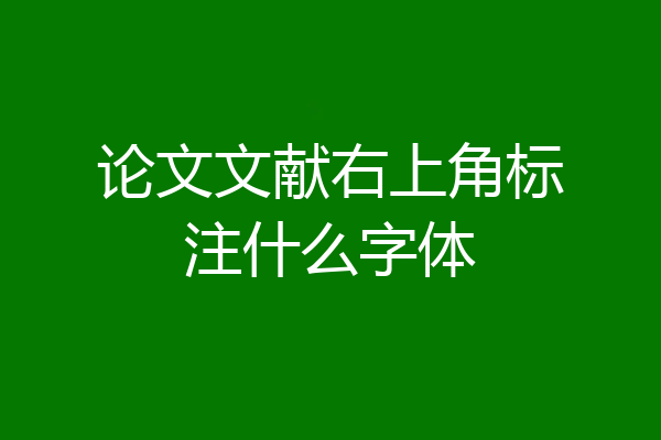论文文献右上角标注什么字体