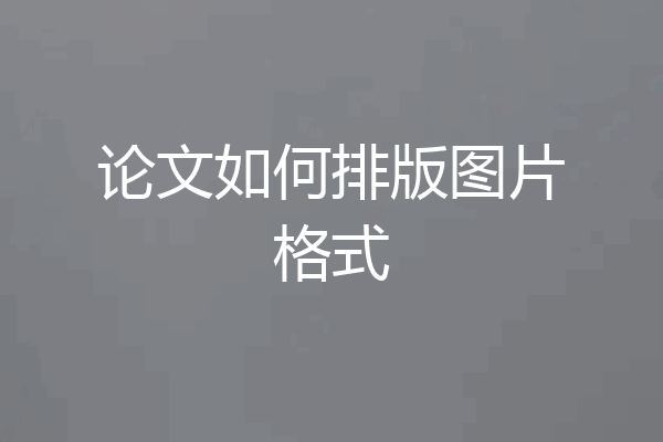 论文如何排版图片格式