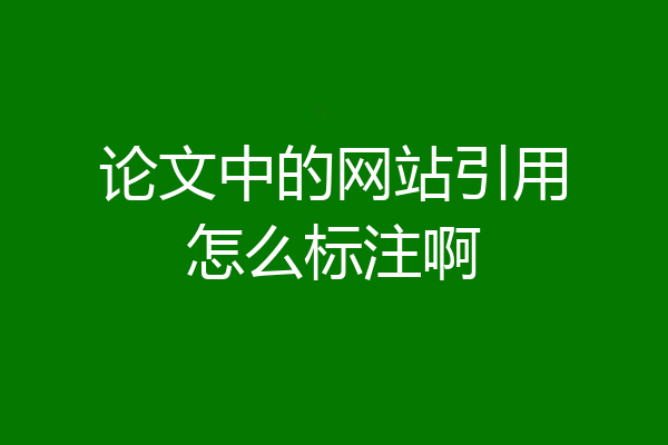 论文中的网站引用怎么标注啊