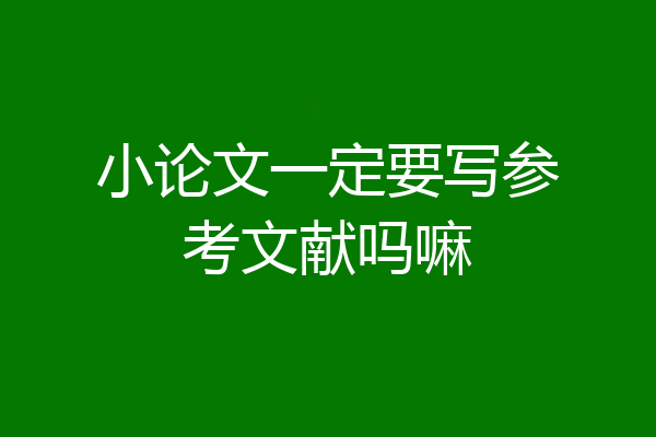 小论文一定要写参考文献吗嘛