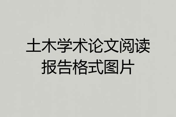 土木学术论文阅读报告格式图片