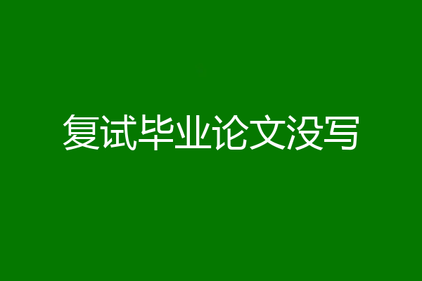 复试毕业论文没写