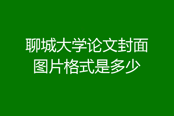 聊城大学论文封面图片格式是多少