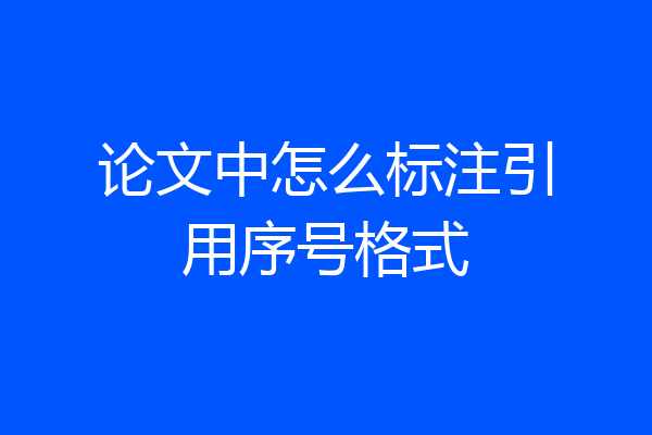 论文中怎么标注引用序号格式