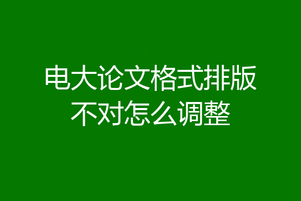 电大论文格式排版不对怎么调整
