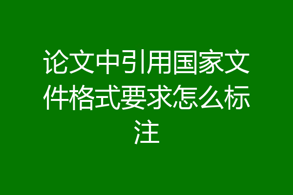 论文中引用国家文件格式要求怎么标注