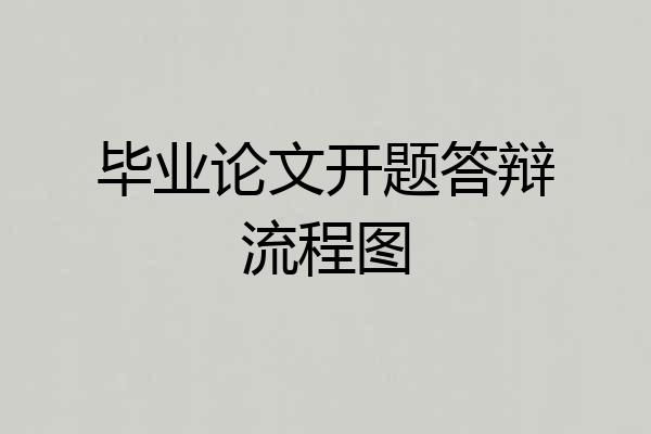 毕业论文开题答辩流程图