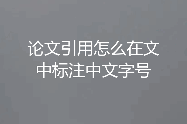 论文引用怎么在文中标注中文字号