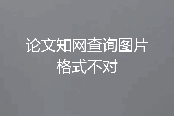 论文知网查询图片格式不对