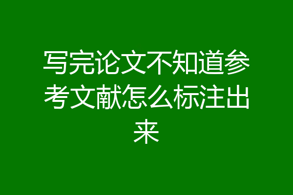 写完论文不知道参考文献怎么标注出来