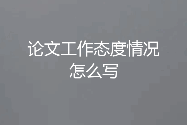 论文工作态度情况怎么写