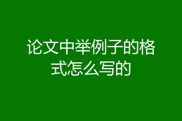 论文中举例子的格式怎么写的