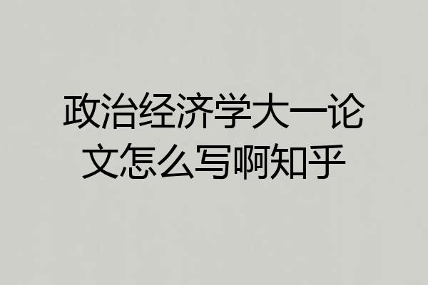 政治经济学大一论文怎么写啊知乎