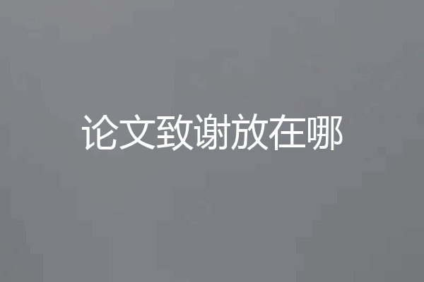 论文致谢放在哪