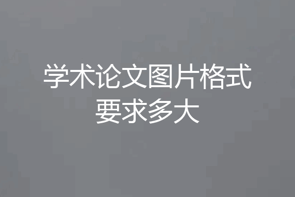 学术论文图片格式要求多大