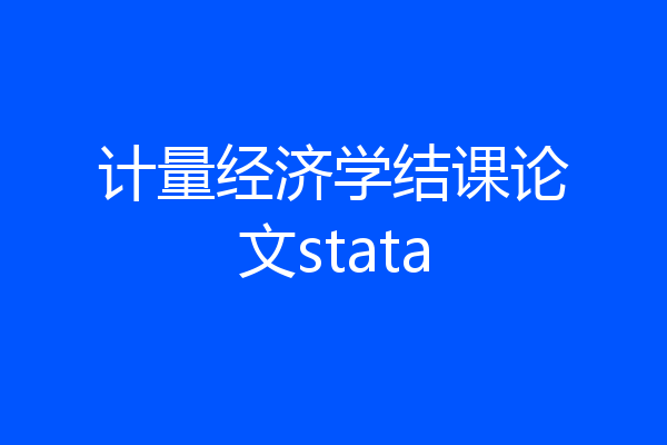 计量经济学结课论文stata
