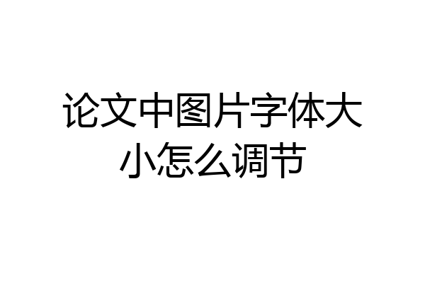 论文中图片字体大小怎么调节