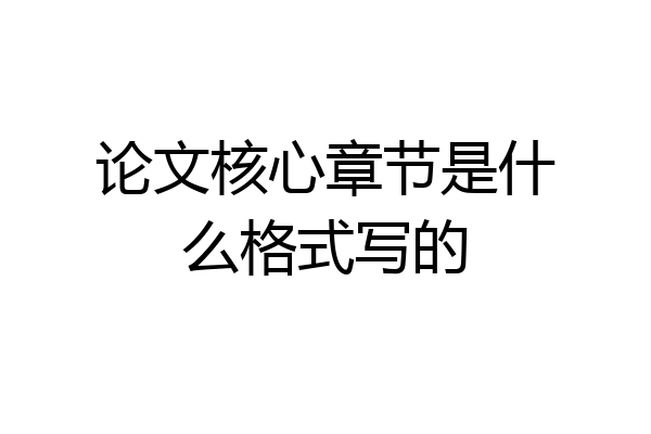 论文核心章节是什么格式写的