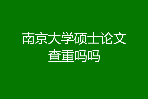南京大学硕士论文查重吗吗