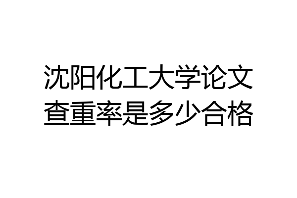 沈阳化工大学论文查重率是多少合格