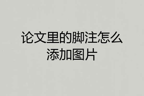 论文里的脚注怎么添加图片