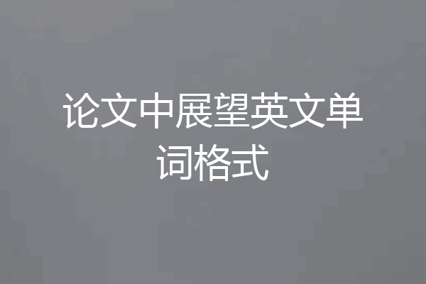 论文中展望英文单词格式