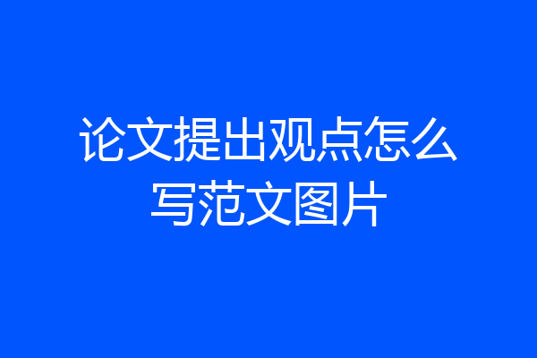 论文提出观点怎么写范文图片