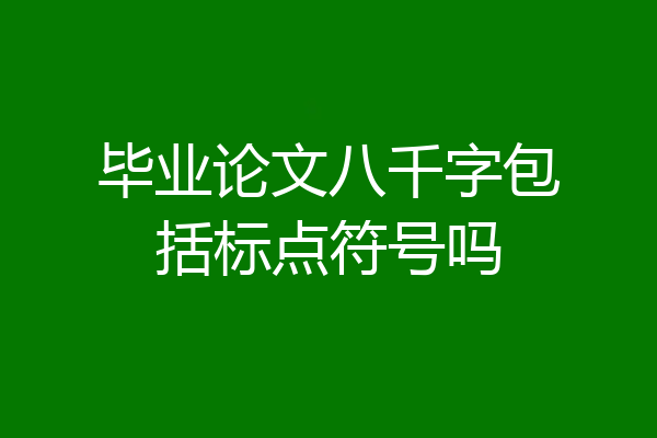 毕业论文八千字包括标点符号吗