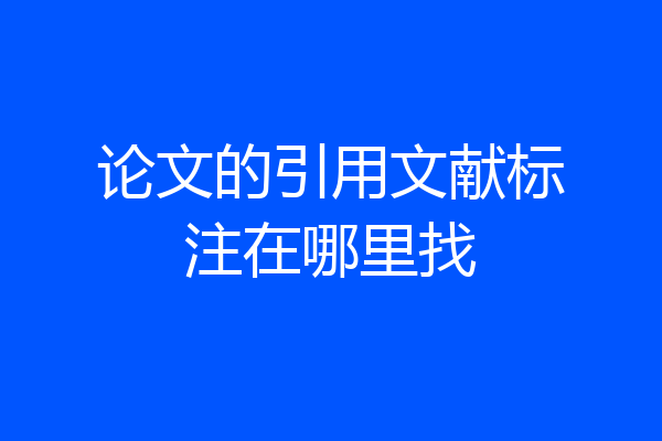 论文的引用文献标注在哪里找