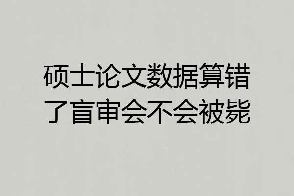 硕士论文数据算错了盲审会不会被毙
