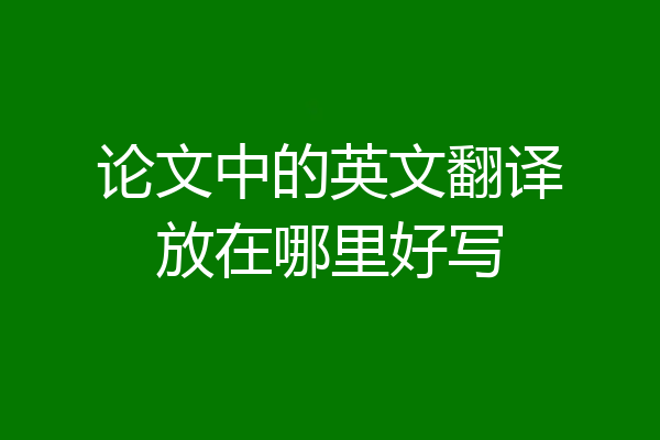论文中的英文翻译放在哪里好写