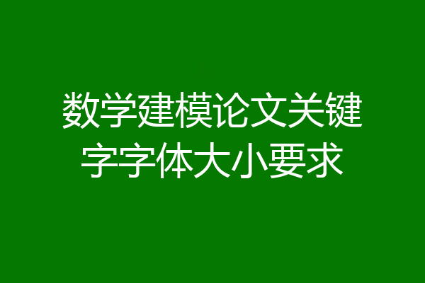 数学建模论文关键字字体大小要求