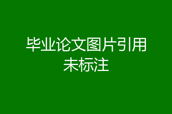 毕业论文图片引用未标注
