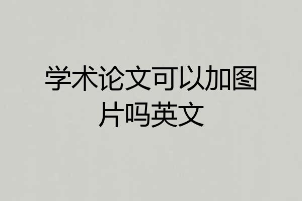 学术论文可以加图片吗英文