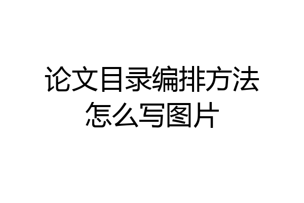 论文目录编排方法怎么写图片