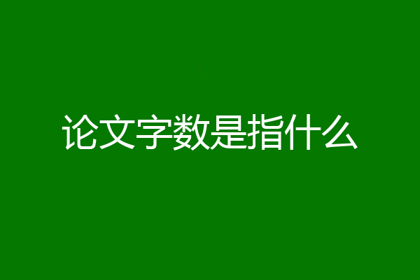 论文字数是指什么