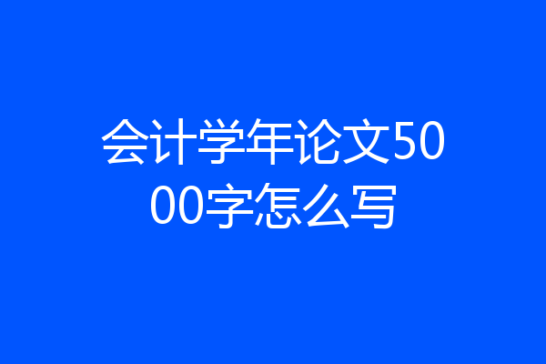 会计学年论文5000字怎么写