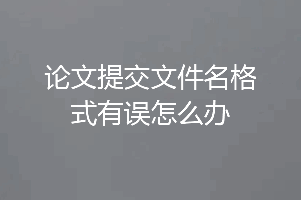 论文提交文件名格式有误怎么办