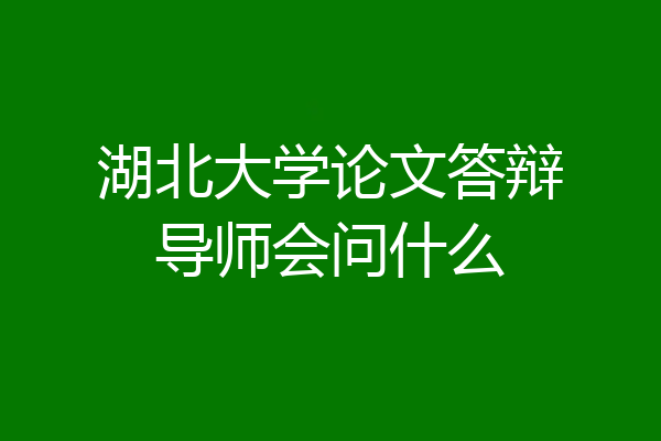 湖北大学论文答辩导师会问什么