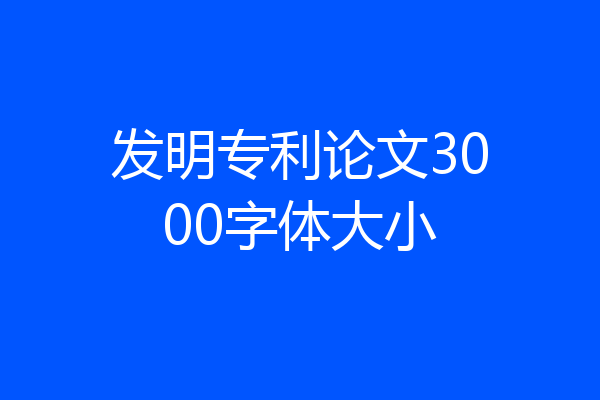 发明专利论文3000字体大小
