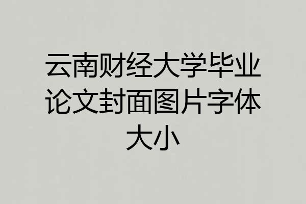 云南财经大学毕业论文封面图片字体大小
