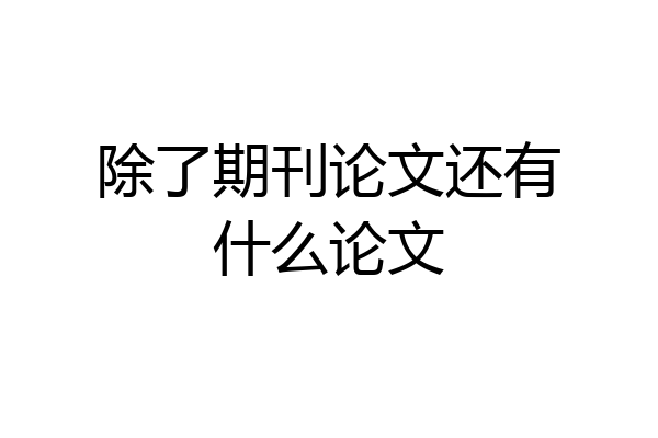 除了期刊论文还有什么论文