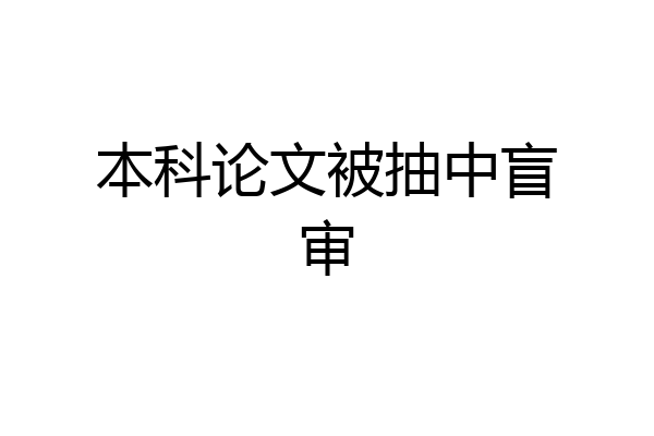 本科论文被抽中盲审