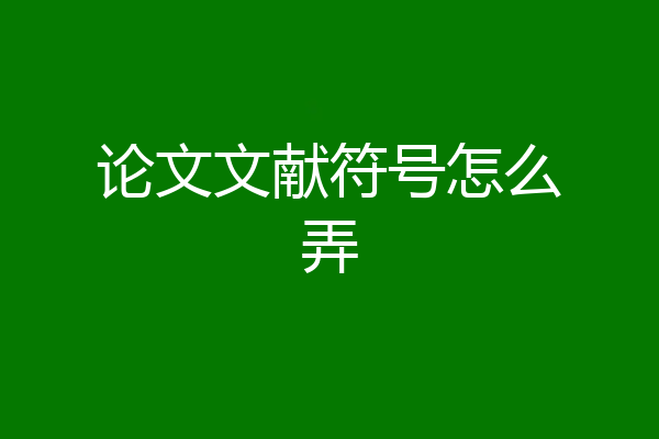 论文文献符号怎么弄
