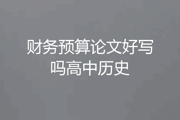 财务预算论文好写吗高中历史