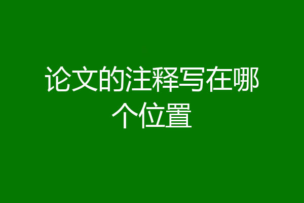 论文的注释写在哪个位置