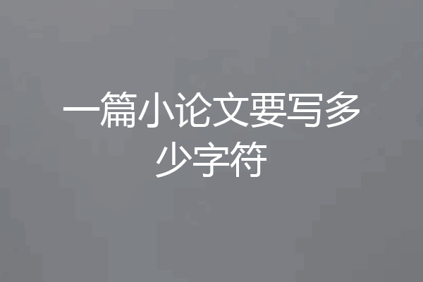 一篇小论文要写多少字符